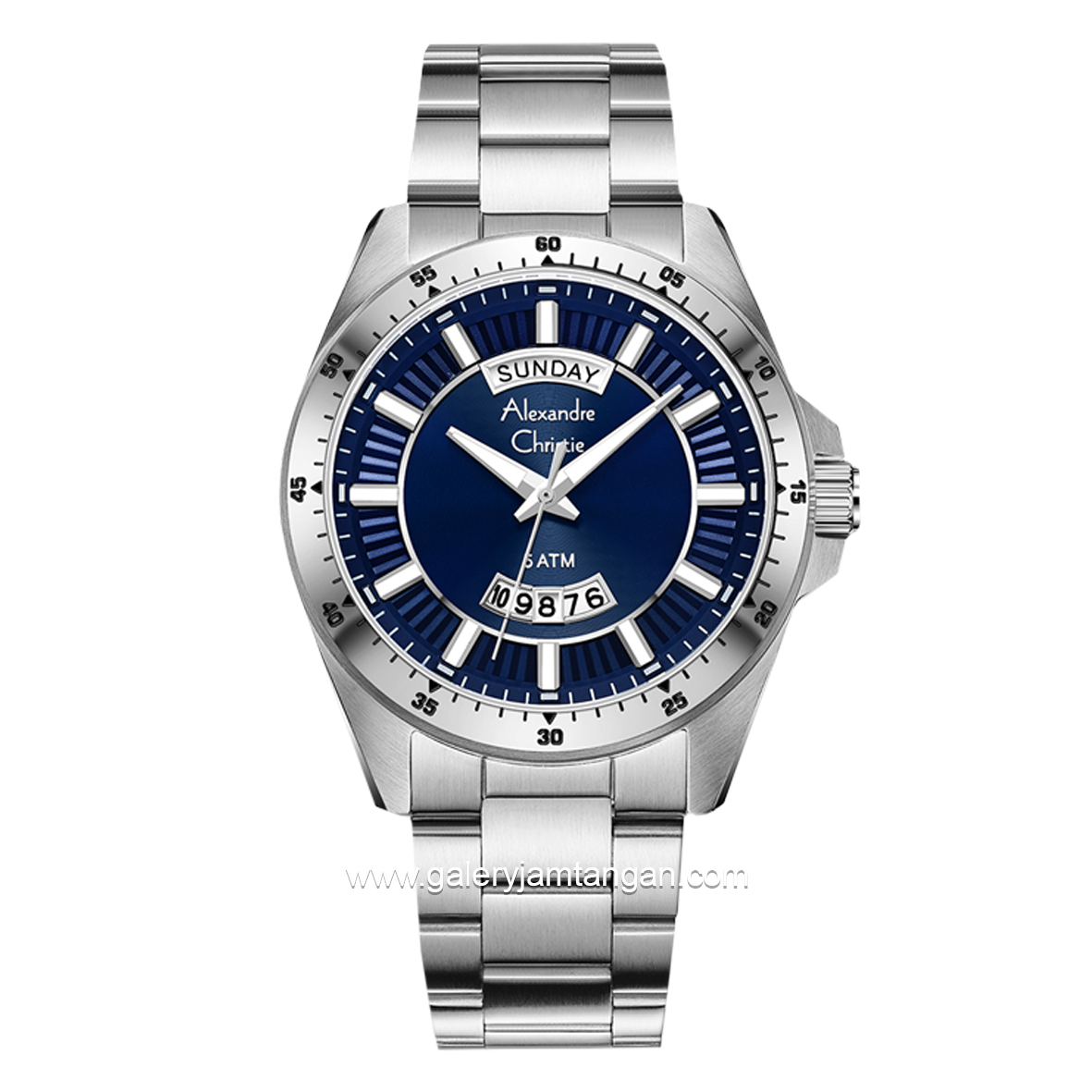 Alexandre Christie AC 6678 ME Silver Dial Blue Stainless Steel