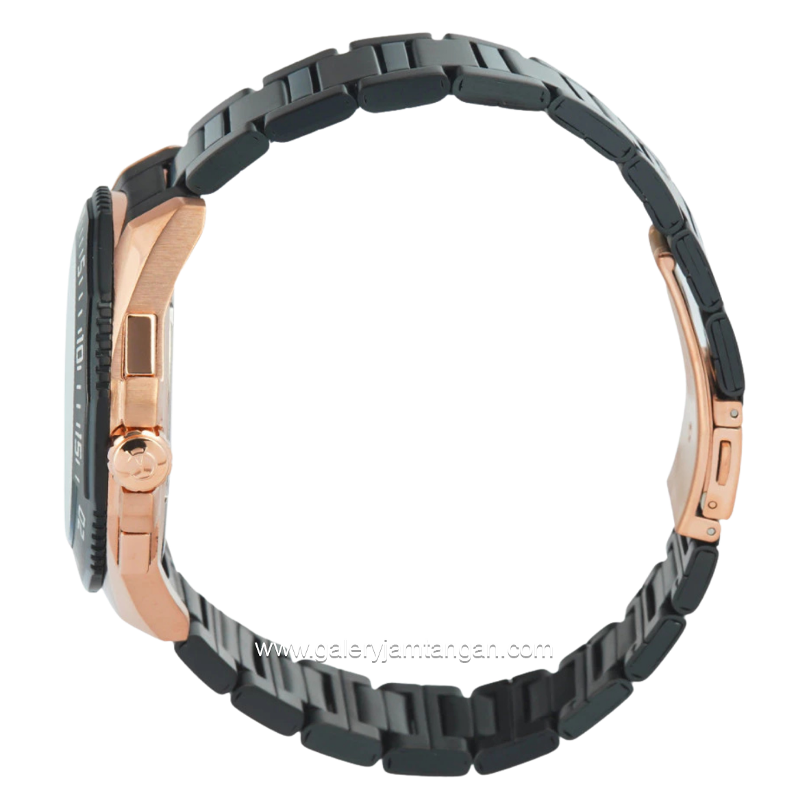 Alexandre Christie AC 6679 MCBBRBA Black Rosegold Stainless Steel