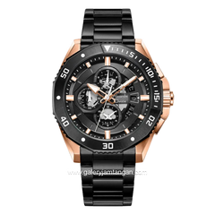 Alexandre Christie AC 6679 MCBBRBA Black Rosegold Stainless Steel