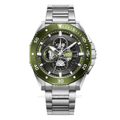Alexandre Christie AC 6679 MCBTOGN Silver Dial Green Stainless Steel