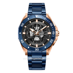 Alexandre Christie AC 6679 MCBURBA Blue Rosegold Stainless Steel