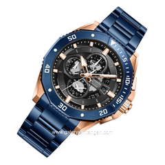 Alexandre Christie AC 6679 MCBURBA Blue Rosegold Stainless Steel