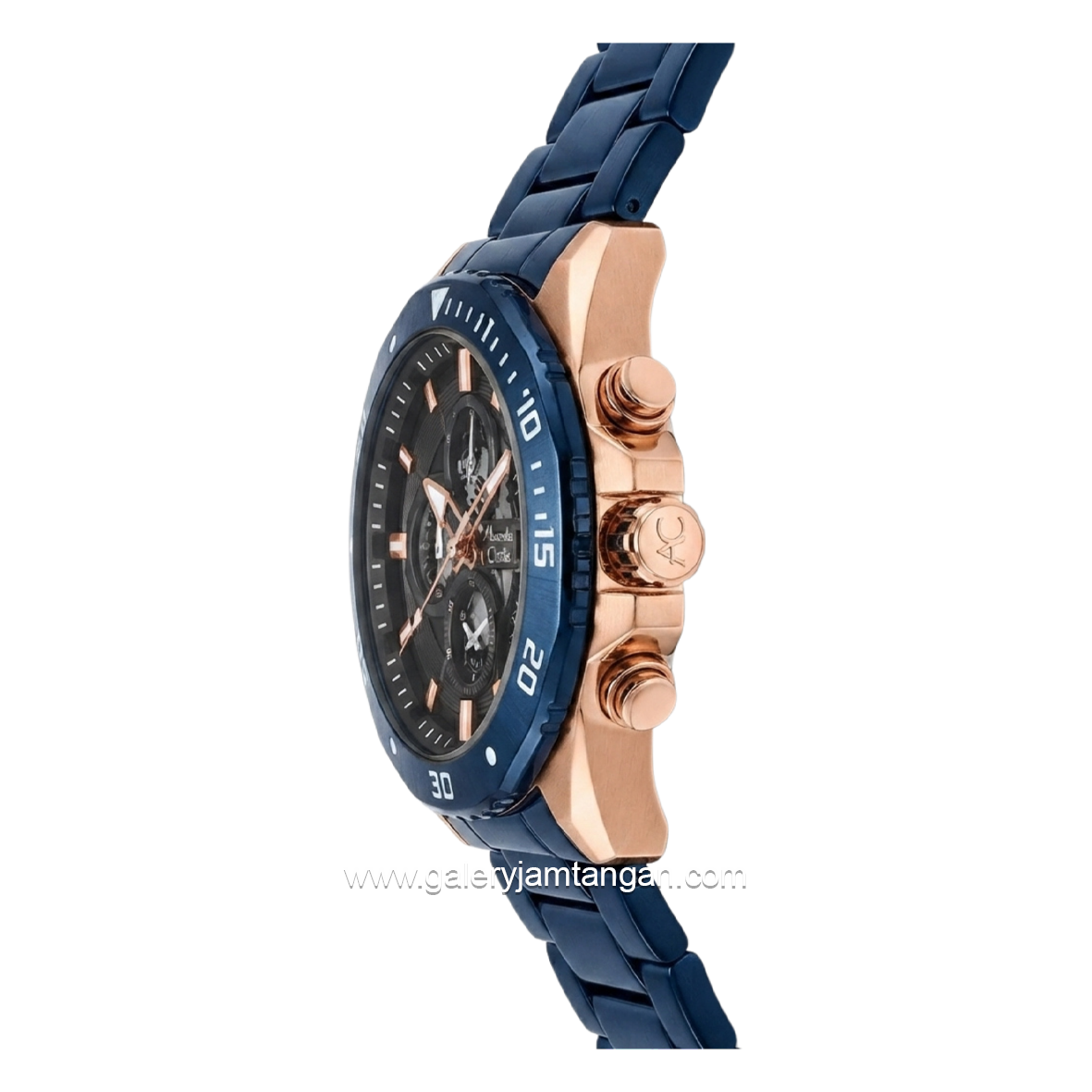 Alexandre Christie AC 6679 MCBURBA Blue Rosegold Stainless Steel