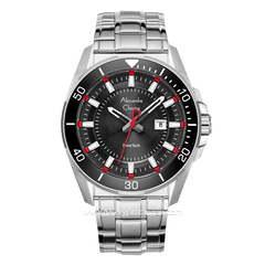 Alexandre Christie AC 6680 MD Solar Tech Silver Dial Black Stainless Steel