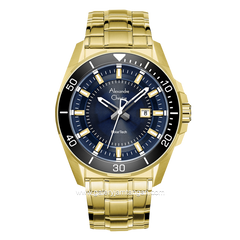 Alexandre Christie AC 6680 MD Solar Tech Gold Dial Blue Stainless Steel