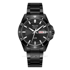 Alexandre Christie AC 6683 MEBIPDG Men Black Dial Black Stainless Steel Strap