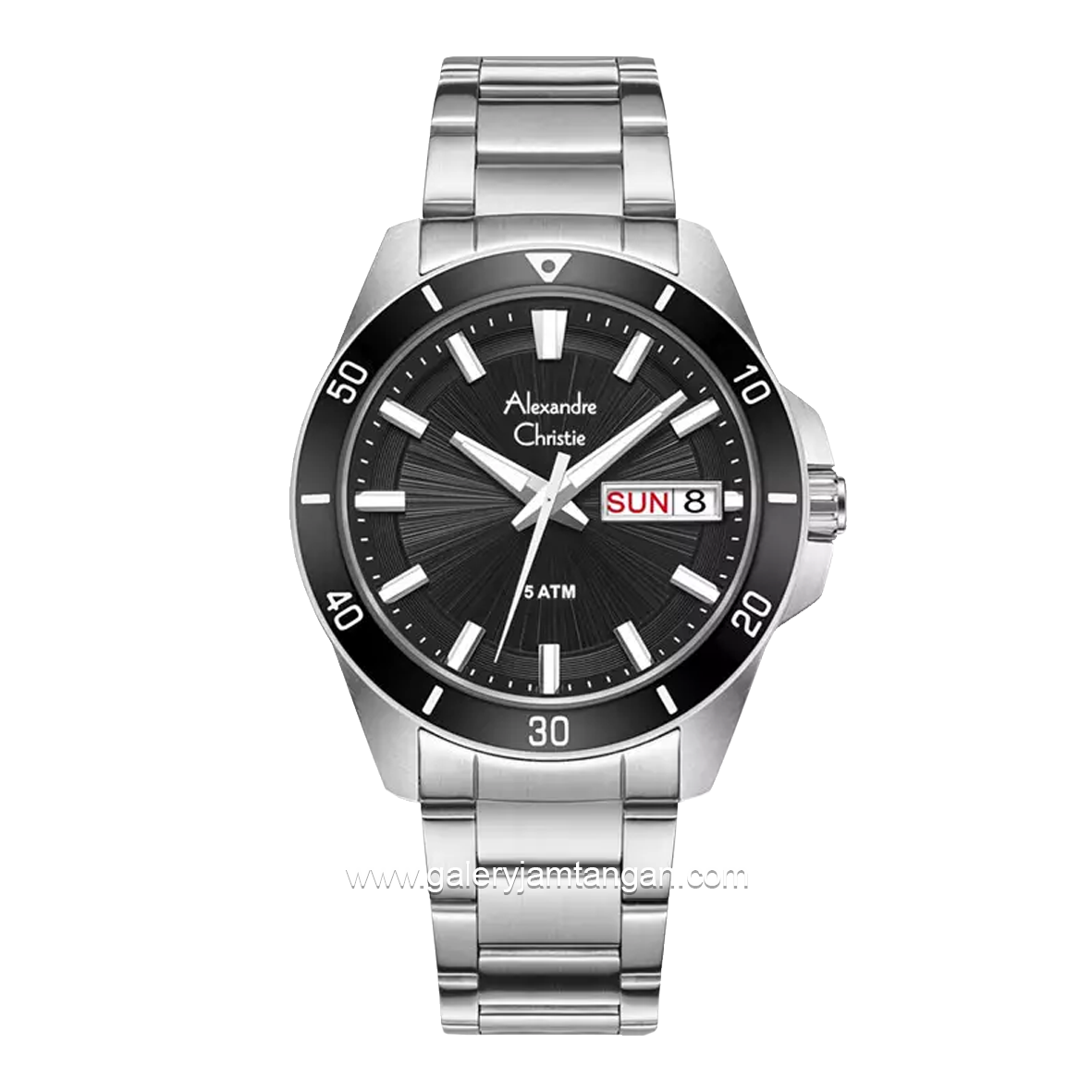 Alexandre Christie AC 6683 ME Silver Dial Black Stainless Steel