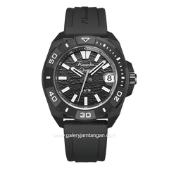 Alexandre Christie AC 6684 MD Black Dial Black Rubber Strap