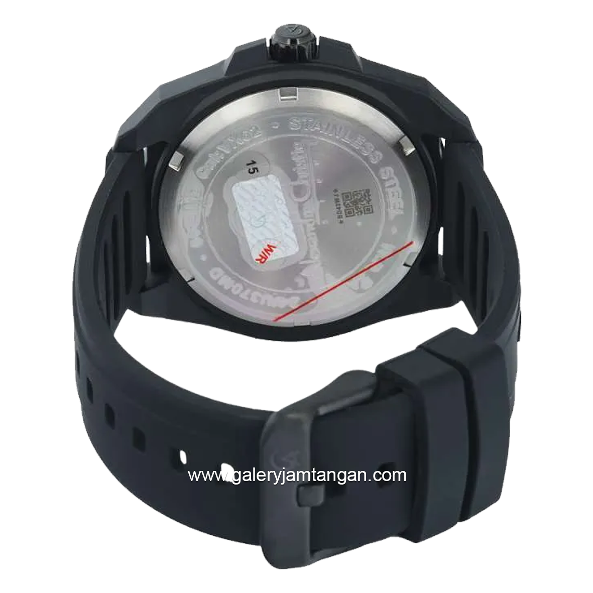 Alexandre Christie AC 6684 MD Black Dial Black Rubber Strap