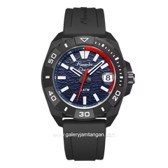 Alexandre Christie AC 6684 MD Black Dial Navy Rubber Strap
