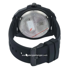 Alexandre Christie AC 6684 MD Black Dial White Rubber Strap