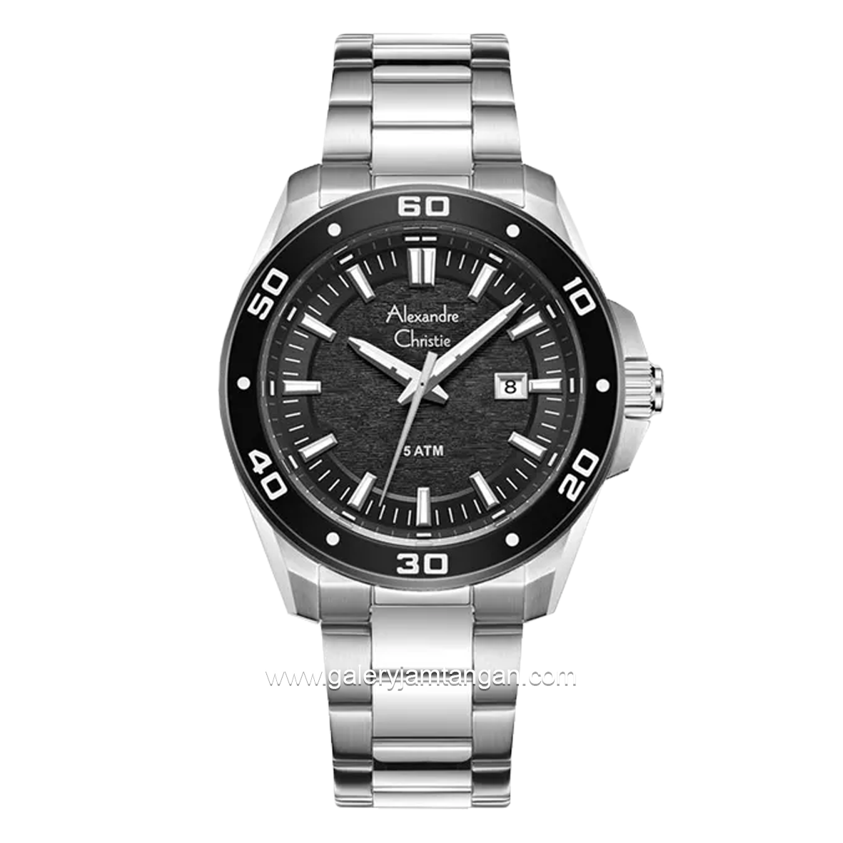 Alexandre Christie AC 6686 MD Men Silver Dial Black Stainless Steel
