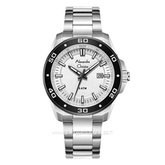 Alexandre Christie AC 6686 MD Men Silver Ring Black Stainless Steel