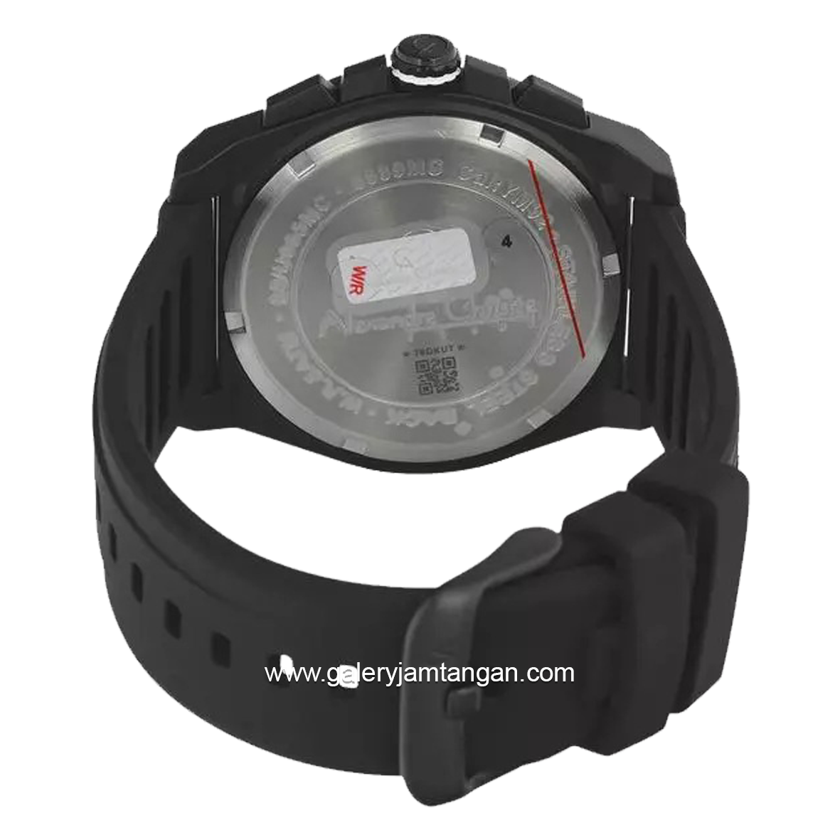 Alexandre Christie AC 6689 MC Chronograph Black Hour Marker White Rubber Strap