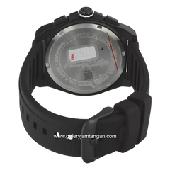 Alexandre Christie AC 6689 MC Chronograph Black Hour Marker White Rubber Strap