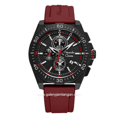 Alexandre Christie AC 6689 MC Chronograph Red Black Rubber Strap