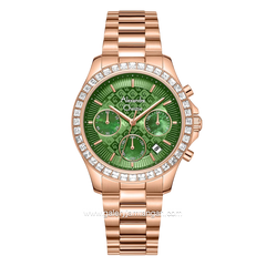 Alexandre Christie AC 6696 MCFRGGN Rosegold Dial Green Stainless Steel Strap