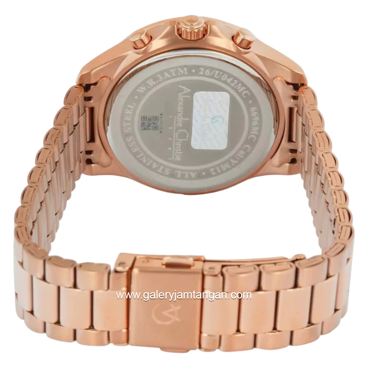 Alexandre Christie AC 6696 MCFRGGN Rosegold Dial Green Stainless Steel Strap