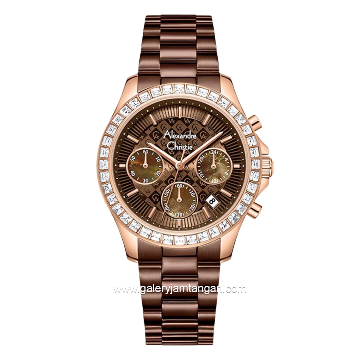 Alexandre Christie AC 6696 MCFROBO Brown Rosegold Stainless Steel Strap