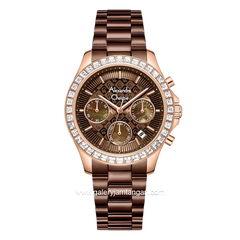 Alexandre Christie AC 6696 MCFROBO Brown Rosegold Stainless Steel Strap