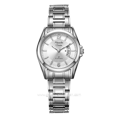 Alexandre Christie AC 8289 LD Silver Dial White Stainless Steel