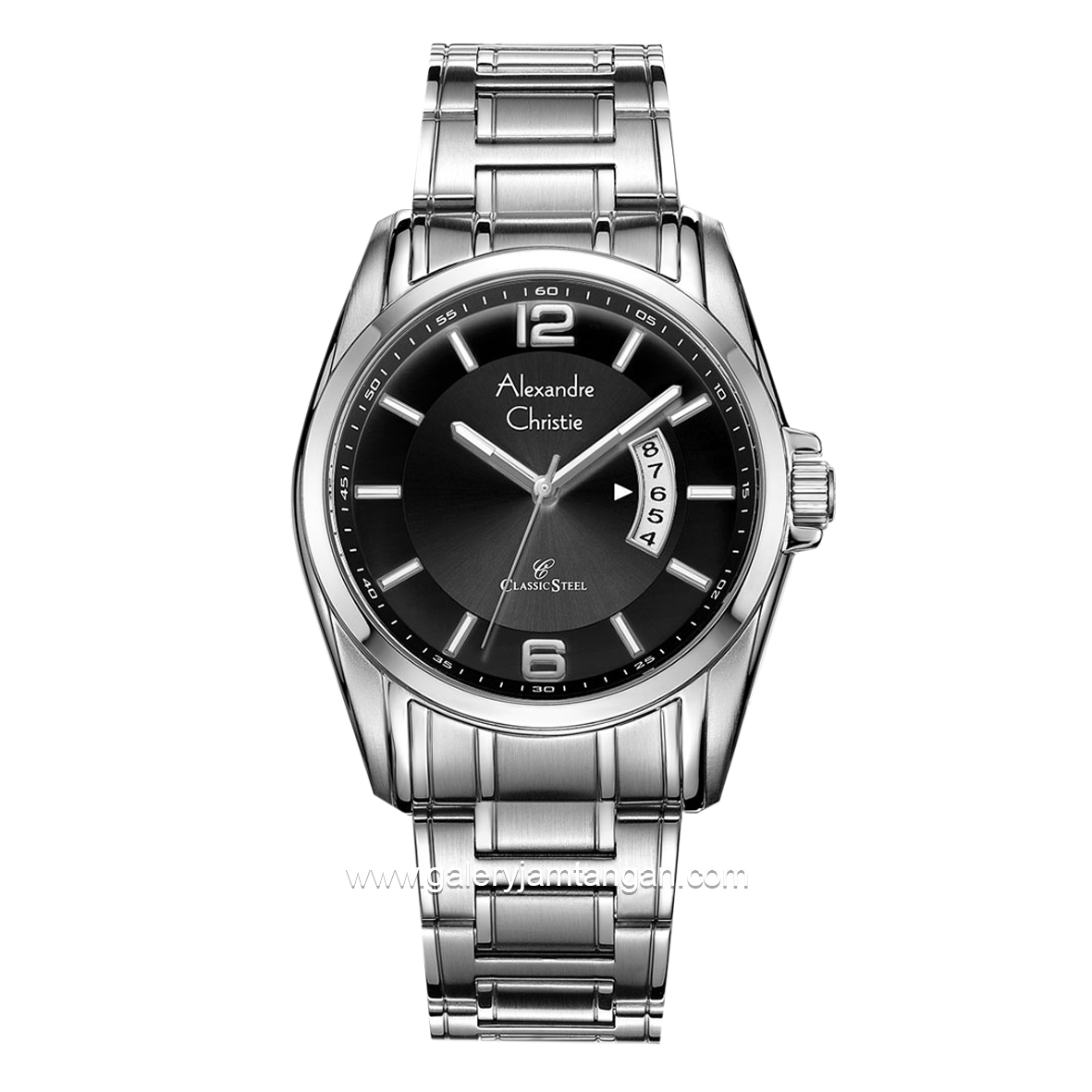 Alexandre Christie AC 8289 MD Silver Dial Black Stainless Steel