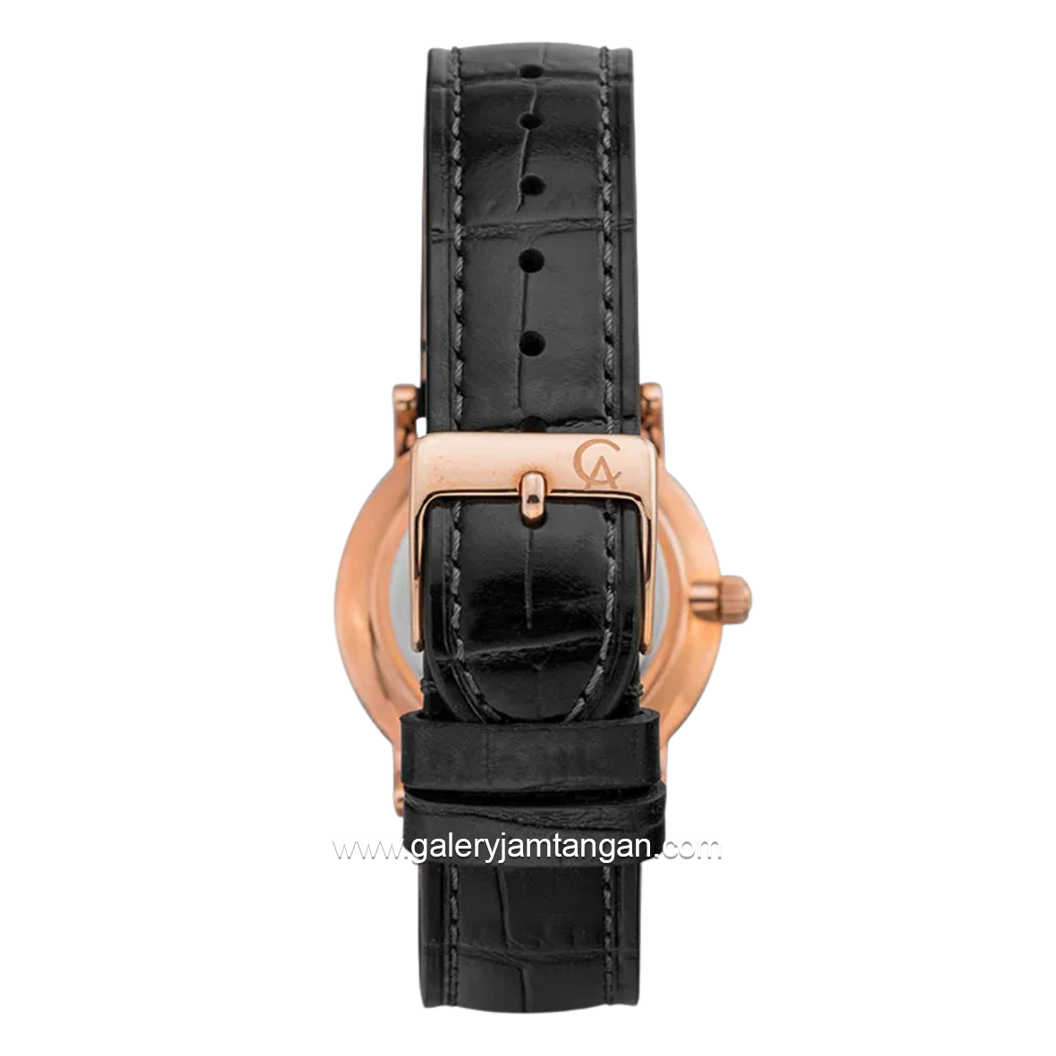 Alexandre Christie Classic AC 8344 LDLBRBO Ladies Black Rosegold Dial Brown Sunray Leather Strap