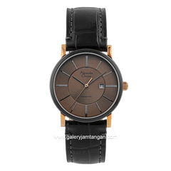 Alexandre Christie Classic AC 8344 LDLBRBO Ladies Black Rosegold Dial Brown Sunray Leather Strap
