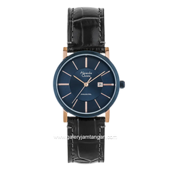 Alexandre Christie Classic AC 8344 LDLURBU Ladies Black Dial Blue Leather Strap