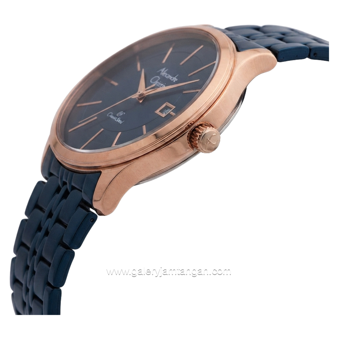Alexandre Christie AC 8348 LDBURBU Blue Rosegold Stainless Steel