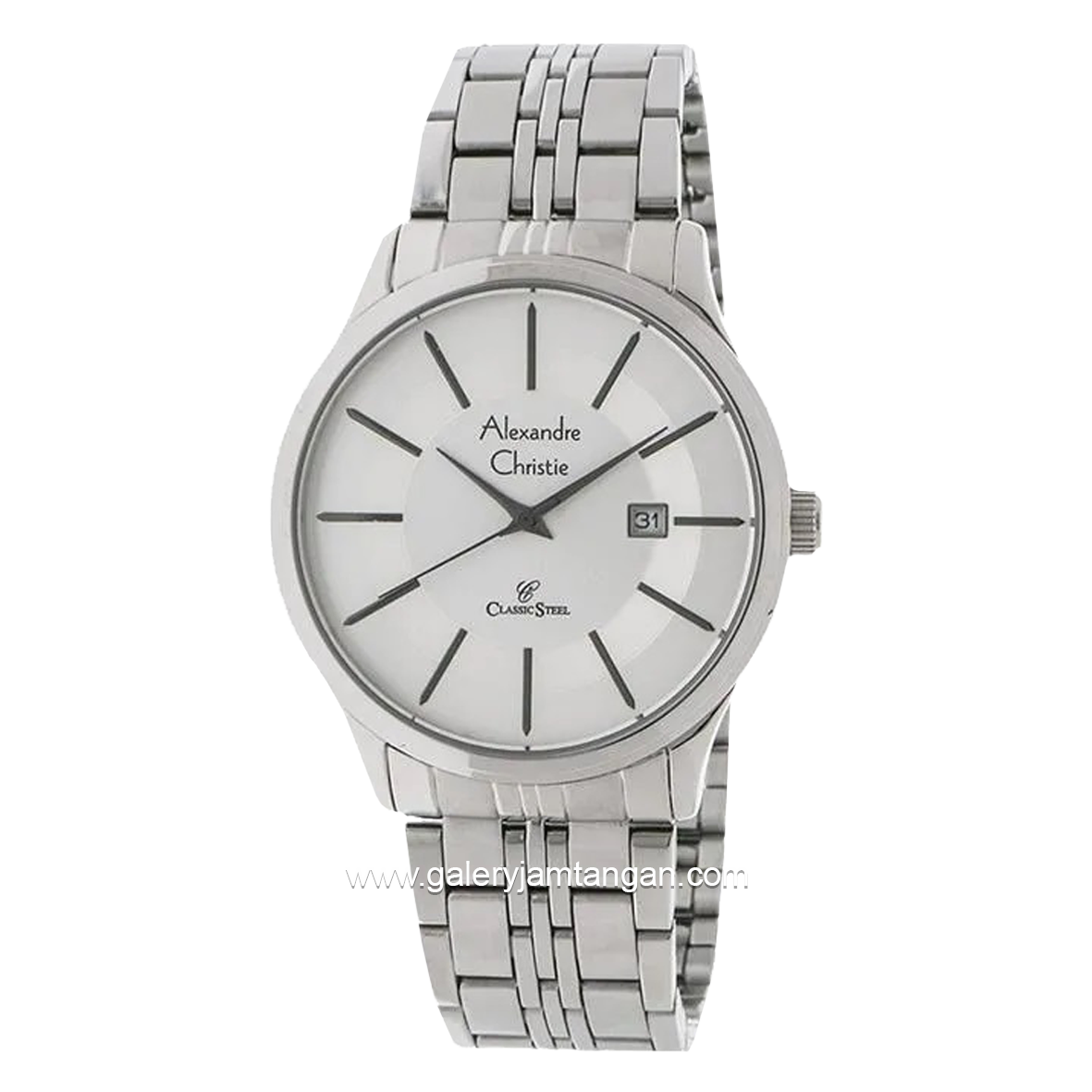 Alexandre Christie AC 8348 MD Silver Dial White Stainless Steel