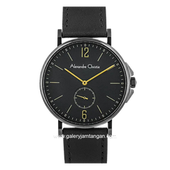 Alexandre Christie AC 8458 MSLIPBAIV Full Black Leather Strap