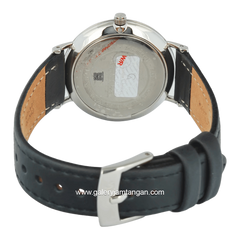Alexandre Christie AC 8490 LHLSSBA Black Silver Dial Black Leather Strap