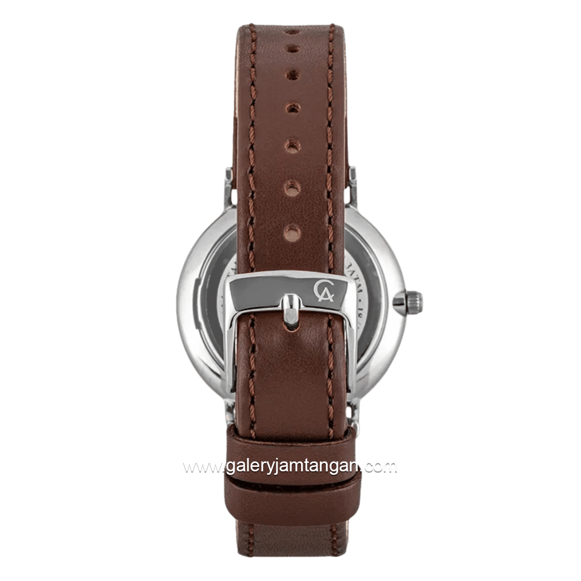 Alexandre Christie AC 8490 LHLSSSL Brown Silver Dial White Leather Strap