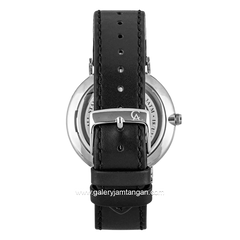Alexandre Christie AC 8490 MHLSSBA Black Silver Dial Black Leather Strap