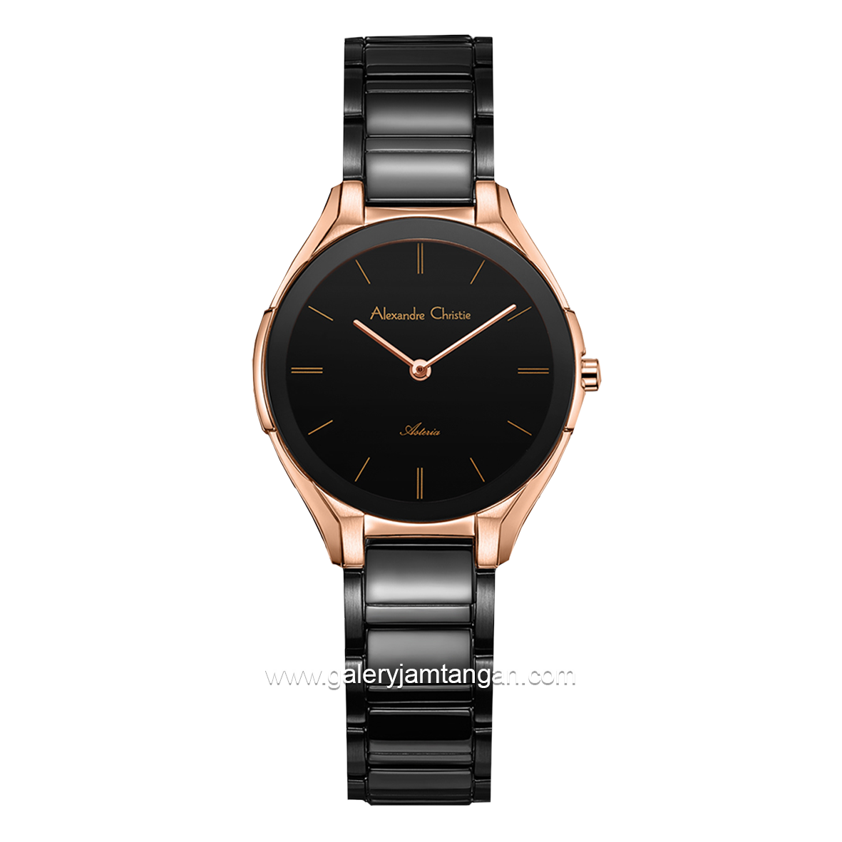Alexandre Christie AC 8610 LH Black Rosegold Stainless Steel