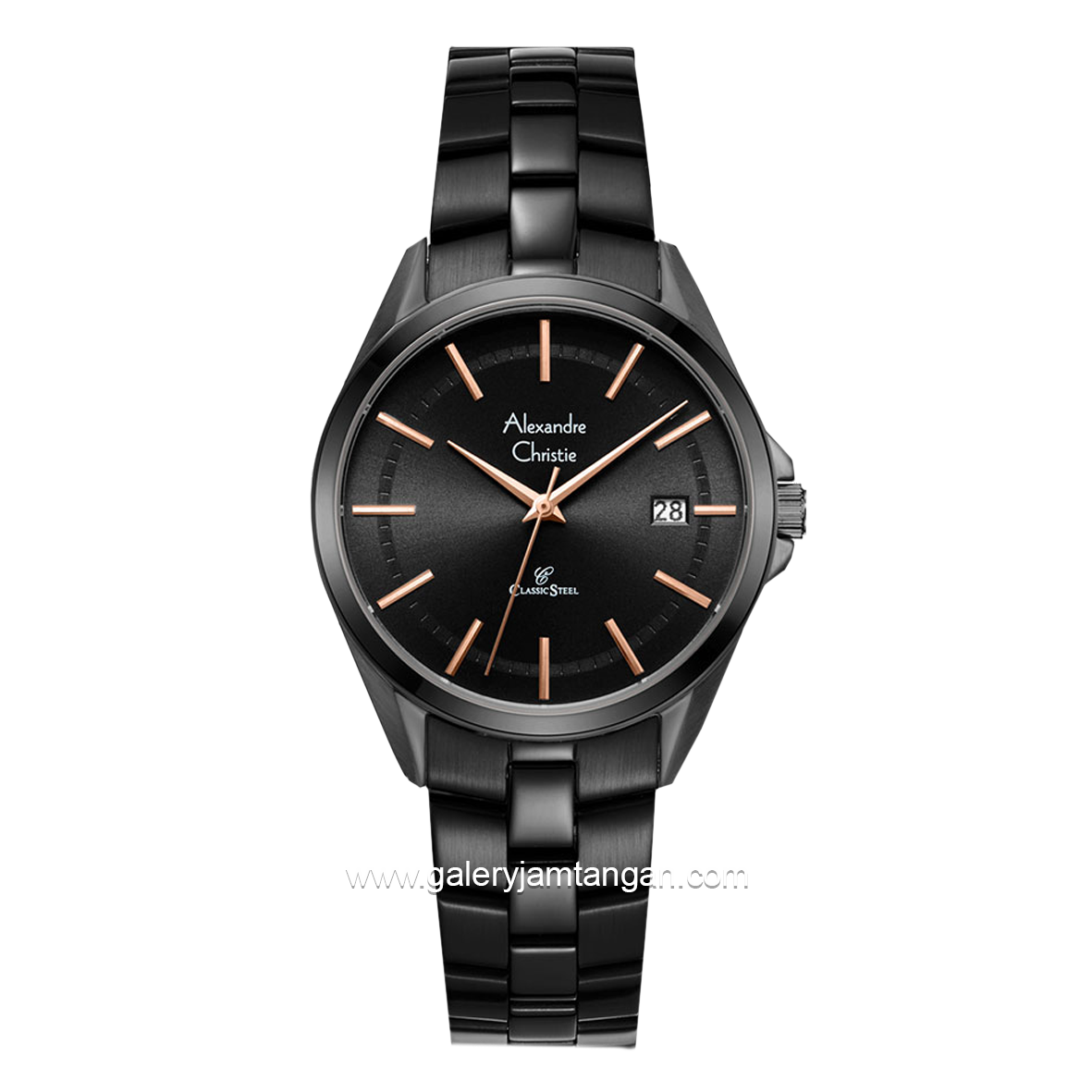 Alexandre Christie AC 8652 LD Black List Rosegold Stainless Steel