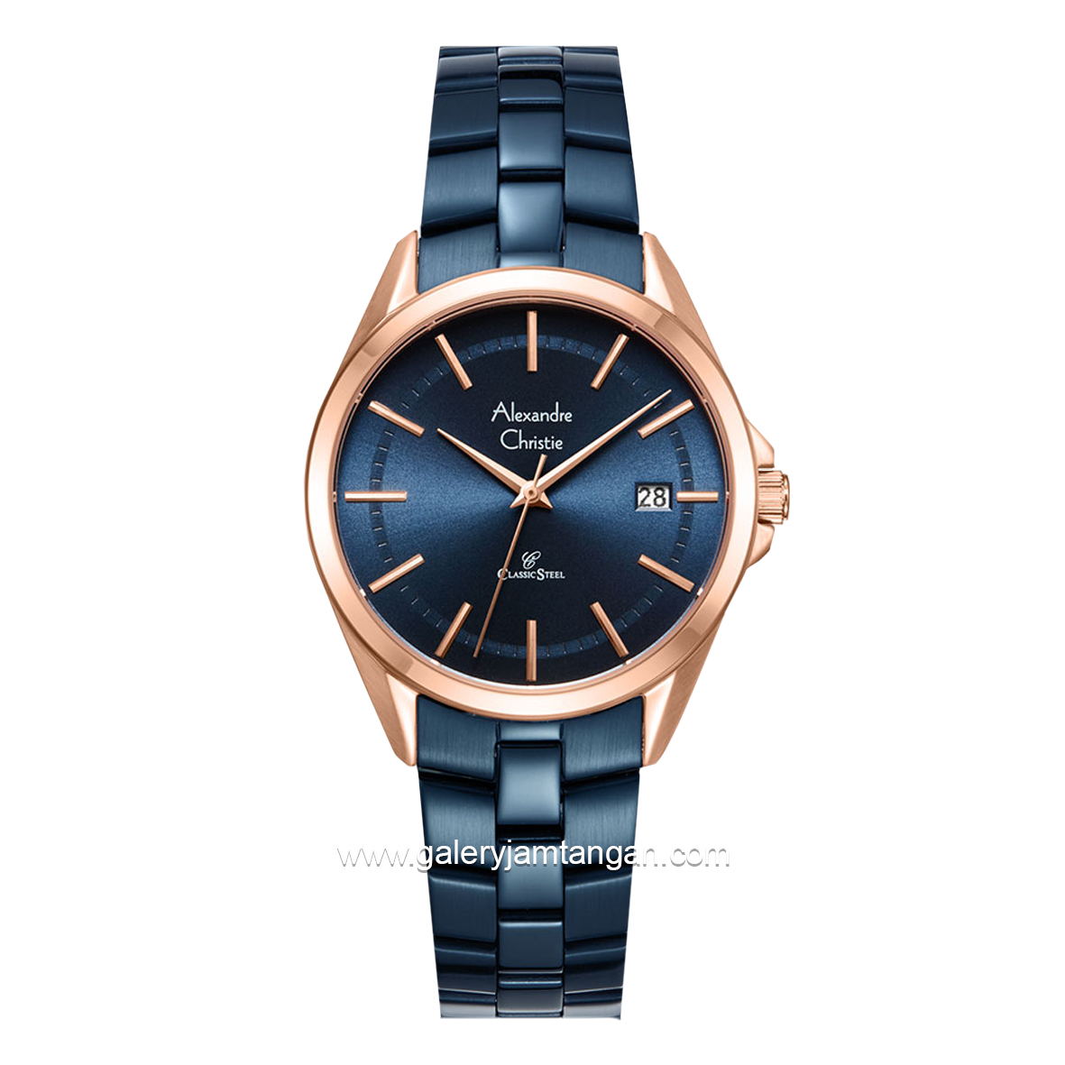 Alexandre Christie AC 8652 LD Blue Rosegold Stainless Steel