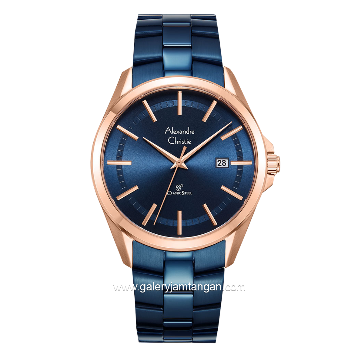 Alexandre Christie AC 8652 MD Blue Rosegold Stainless Steel