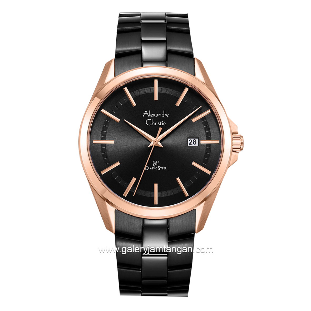 Alexandre Christie AC 8652 MD Black Rosegold Stainless Steel