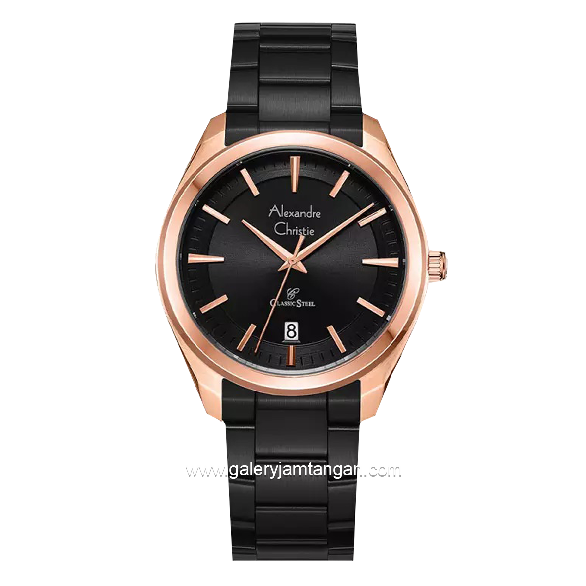 Alexandre Christie AC 8654 MD Black Rosegold Stainless Steel