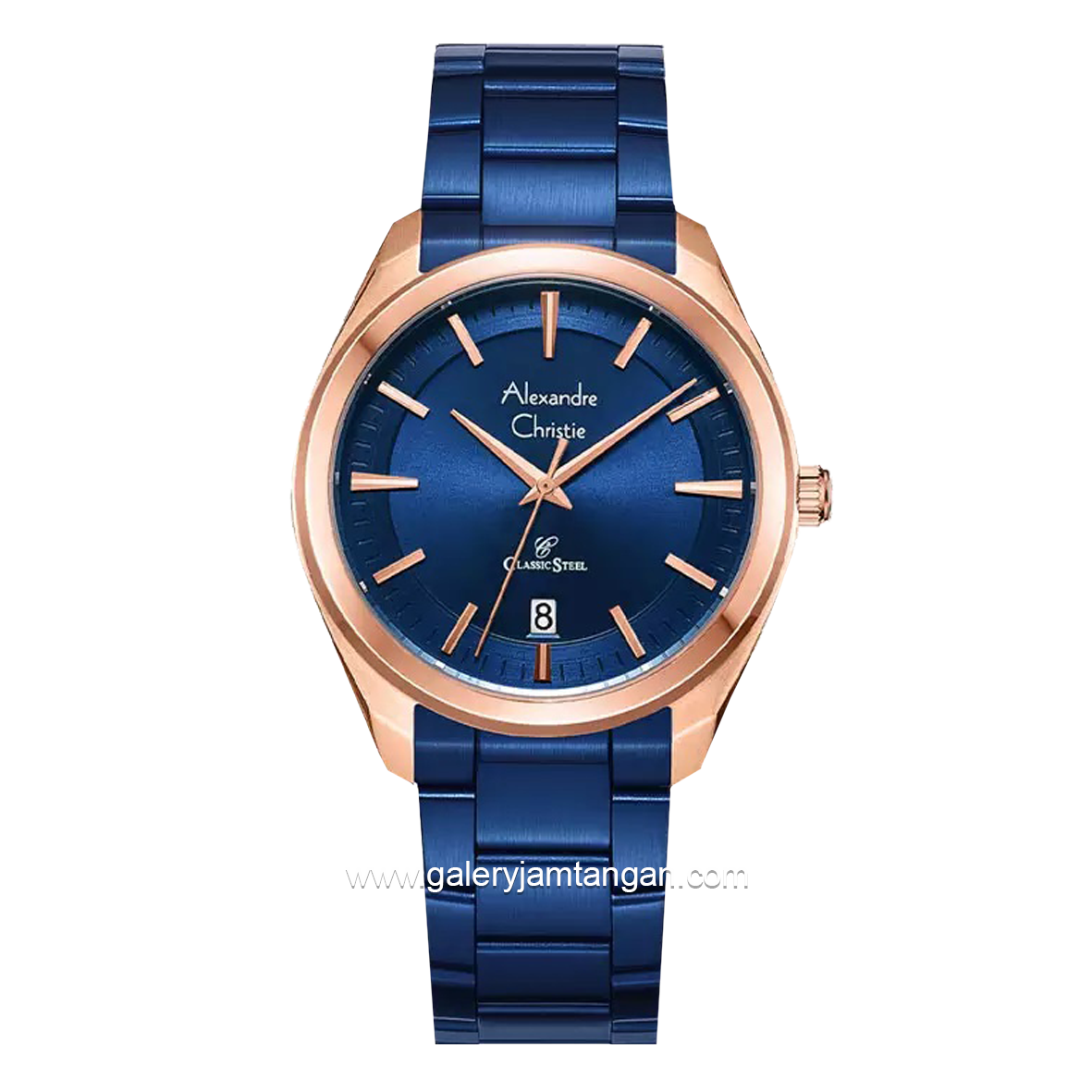 Alexandre Christie AC 8654 MD Blue Rosegold Stainless Steel