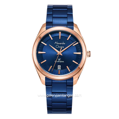 Alexandre Christie AC 8654 MD Blue Rosegold Stainless Steel