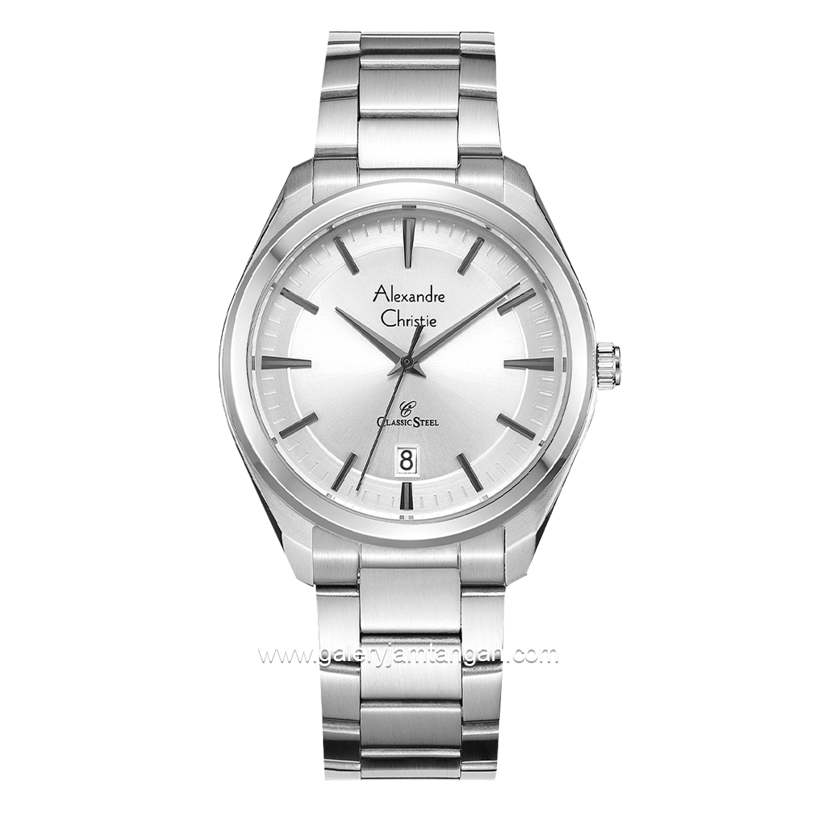 Alexandre Christie AC 8654 MD Silver Dial White Stainless Steel