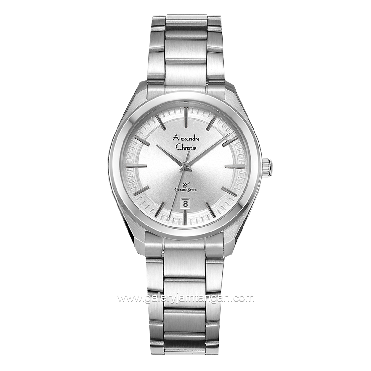 Alexandre Christie AC 8654 LD Silver Dial White Stainless Steel