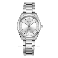 Alexandre Christie AC 8654 LD Silver Dial White Stainless Steel