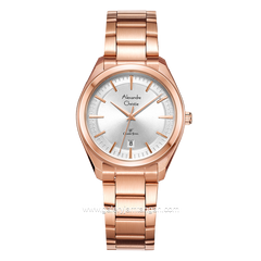 Alexandre Christie AC 8654 LD Rosegold Dial White Stainless Steel