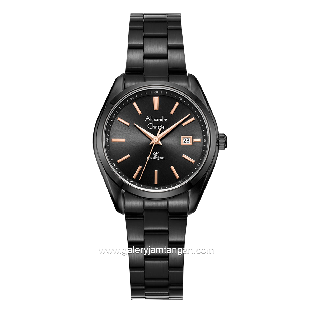 Alexandre Christie AC 8656 LD Black List Rosegold Stainless Steel