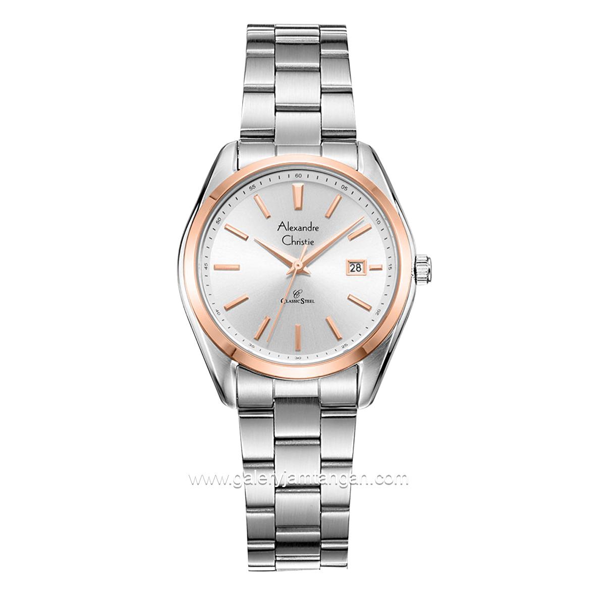 Alexandre Christie AC 8656 LD Silver List Rosegold Stainless Steel