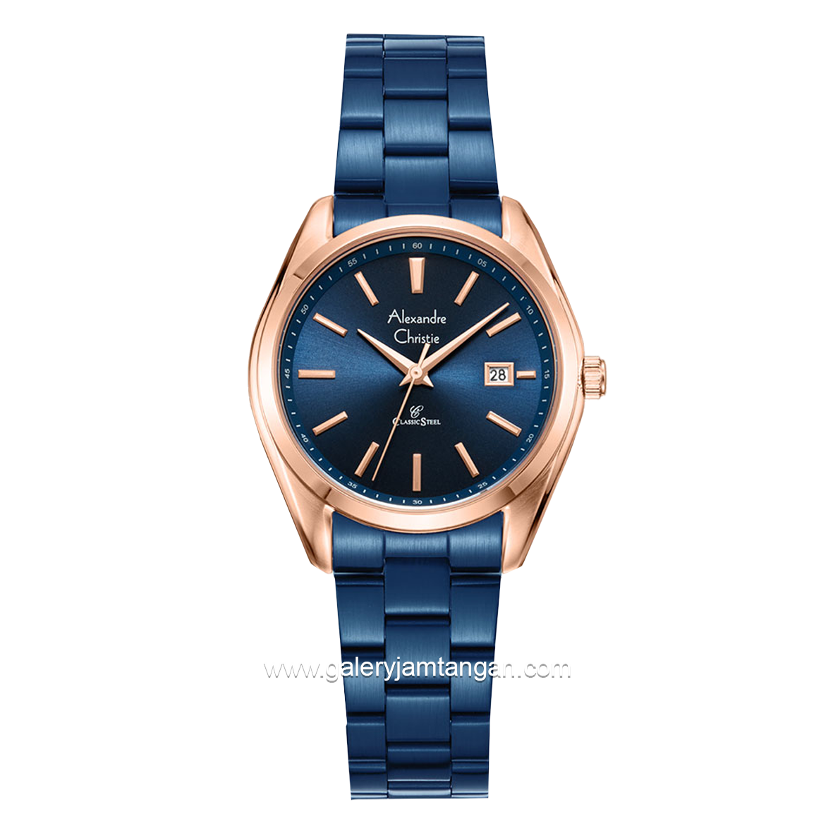 Alexandre Christie AC 8656 LD Blue Rosegold Stainless Steel